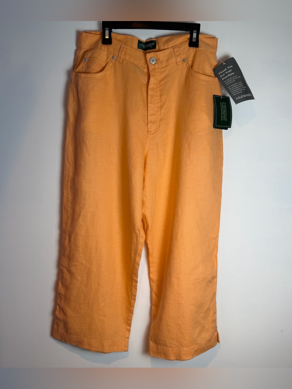 Ralph Lauren Peach-Orange Linen Pants - Lauren Jeans Co.